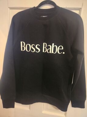 Brunette The Label Black "Boss Babe." Crewneck Sweatshirt